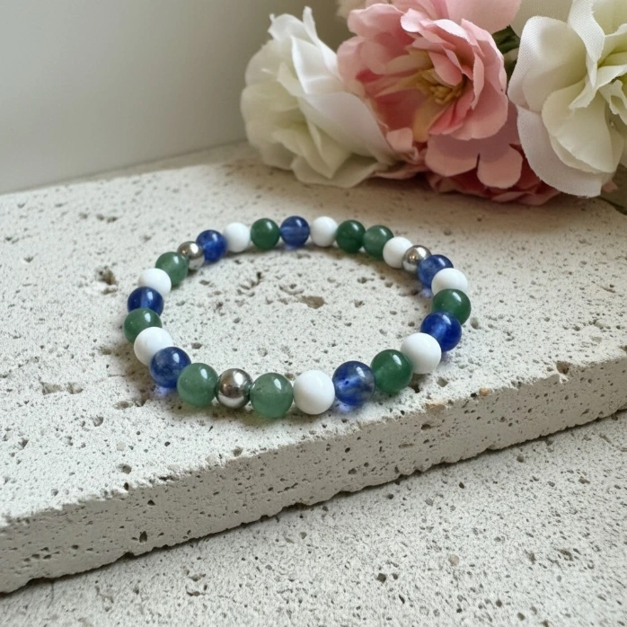 Gemstone Protection Bracelet 6mm ~ Inner Peace ~ (6 po (très petit), Aventurine)