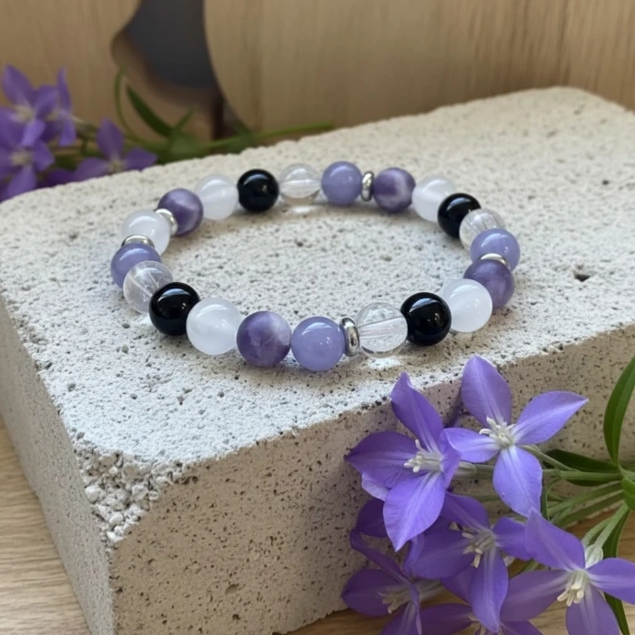 Pierres précieuses Bracelet de protection ~ Surmonter le Deuil ~ (6 po (très petit), Améthyste)