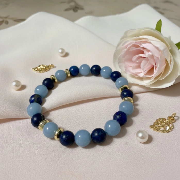 Gemstones bracelet ~ Spirituality ~ (6 po (très petit), Angelite)