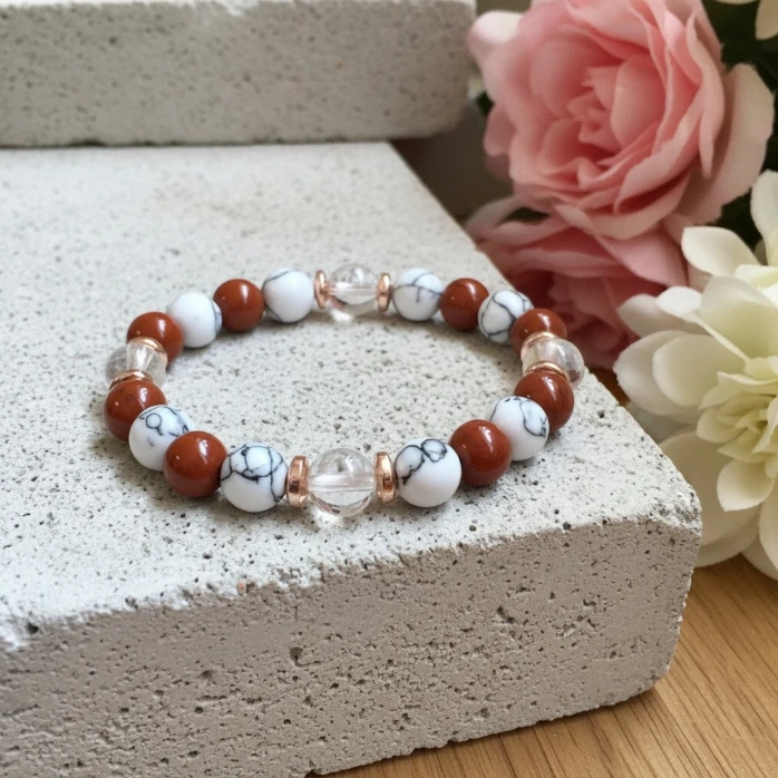 Natural semi precious stones bracelet ~ Weight loss ~ (6 po (très petit), Rock crystal)