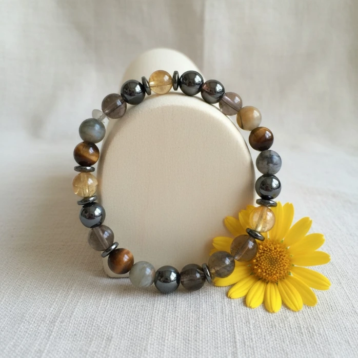 Genuine gemstone bracelet ~ Joy of living ~ Gift for him and her (6 po (très petit), Agate)