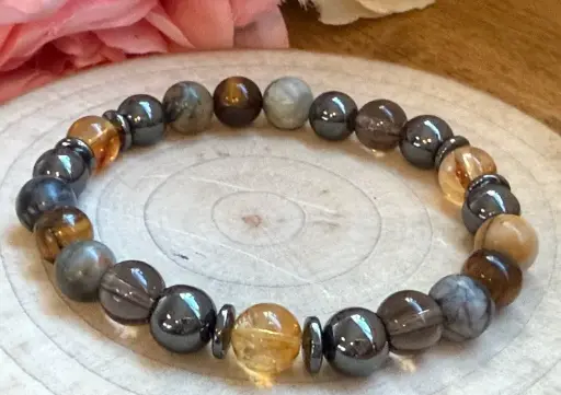 Genuine gemstone bracelet ~ Joy of living ~ Gift for him and her