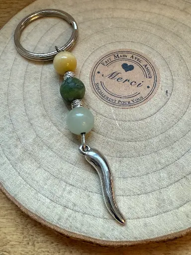 Genuine semi-precious stone keyring ~ Abundance ~