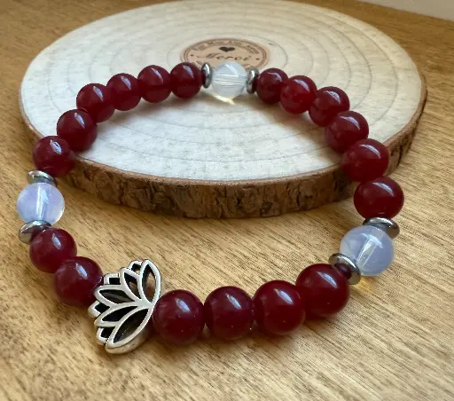 Bracelet extensible en Pierres semi-précieuses naturelles ~ Confiance en soi ~