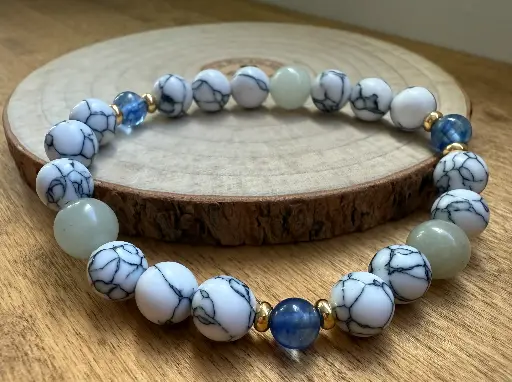 Bracelet en Pierres semi précieuses naturelles ~ Paix intérieure ~ Bijoux bien-être
