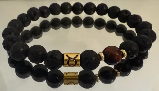 Semi-Precious Stone Bracelet, Taurus Zodiac Sign, Unisex